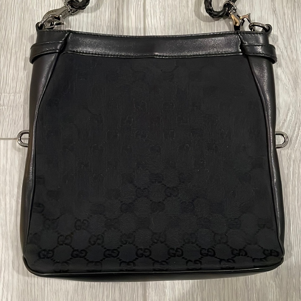 Gucci Black GG Canvas Shoulder Bag